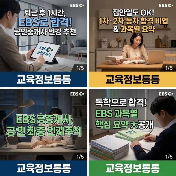  EBS공인중개사 인강 추천: 직장인과 주부 독학러를 위한 1차·2차 동차 합격 핵심 요약