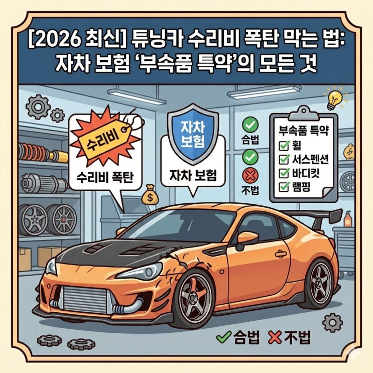  2026년 튜닝 차량 수리 비용과 자차 보험 적용