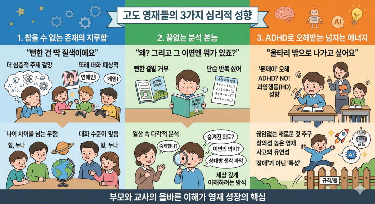  "산만하고 유별난 우리 아이, 알고 보니 고도 영재? 부모가 꼭 알아야 할 3가지 심리 신호"