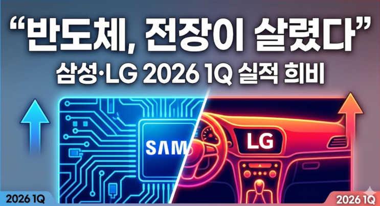  "반도체, 전장이 살렸다" 삼성·LG 2026년 1분기 실적 희비교차 비결