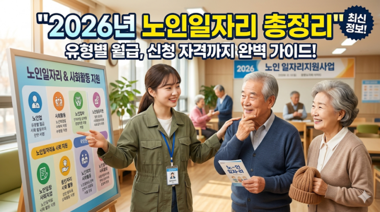  [2026] 노인일자리 지원사업 총정리: 신청방법, 유형별 월급, 자격조건 완벽 가이드