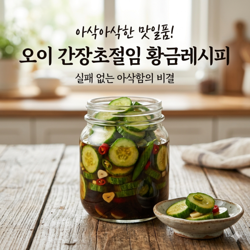 [황금레시피] 아삭함이 살아있는 오이 간장초절임 만들기, 비율이 핵심!