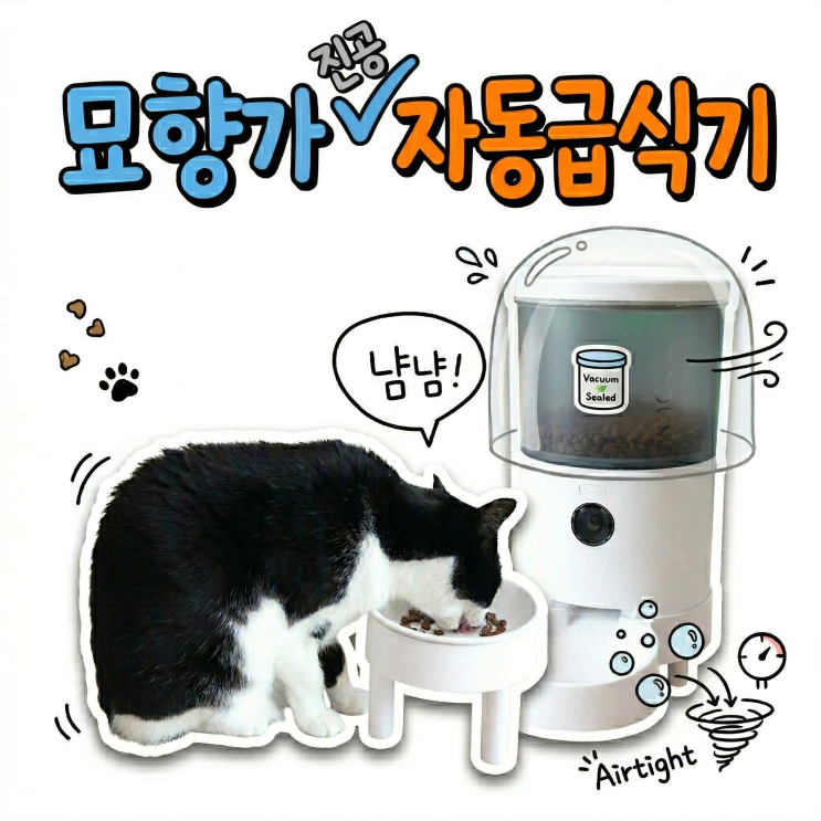  고양이 자동급식기 추천 묘향가 진짜 진공으로 만나는 신선한 사료의 차이