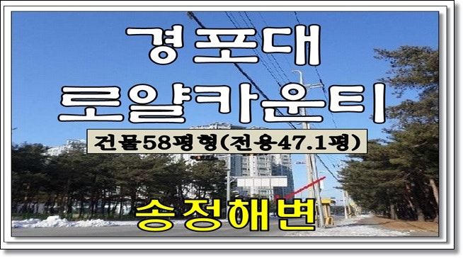 강릉 아파트 경매 송정동 경포대신도브래뉴로얄카운티 58평형 해안가 아파트 경매물건 송정....