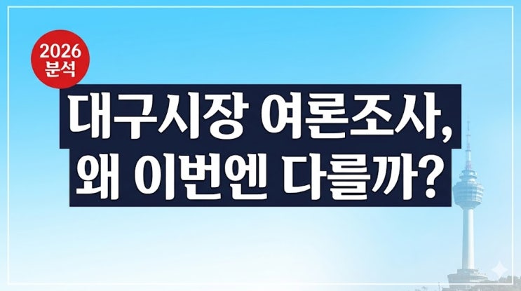  대구시장 여론조사 지지율, 왜 이번엔 분위기가 완전히 다를까?