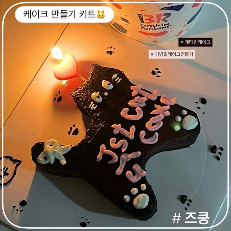 고양이 케이크 만들기 키트 기념일 케이크 즈킁