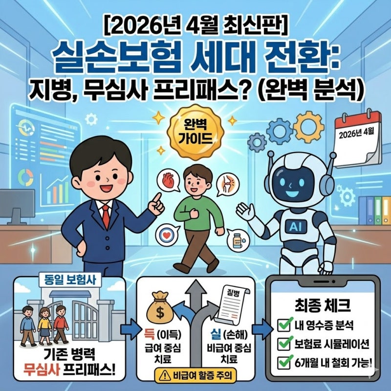 2026년 5세대 실비보험 세대 전환, 지병(병력) 있어도 무심사 통과될까? (총정리)