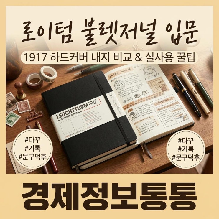  불렛저널 입문용 다이어리 추천! 로이텀 1917 하드커버 내지 비교 및 실사용기