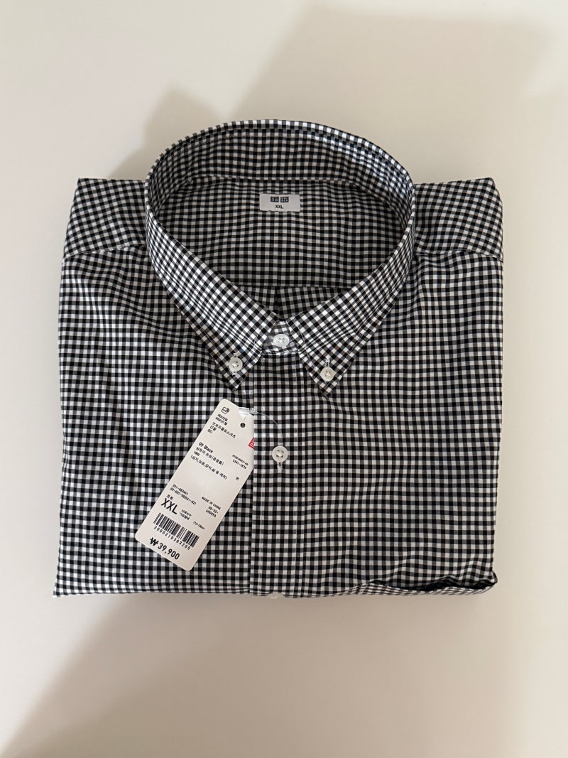 유니클로 체크셔츠 · 블로드클로스 셔츠 2XL 착용 후기