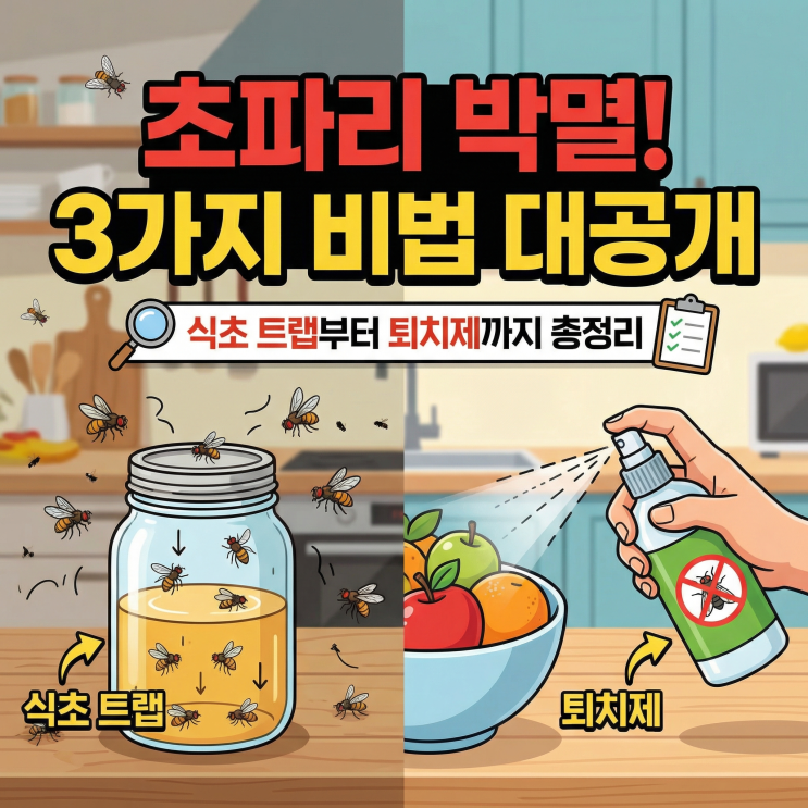  초파리 없애는 방법 3가지 | 식초 트랩부터 퇴치제까지 총 정리