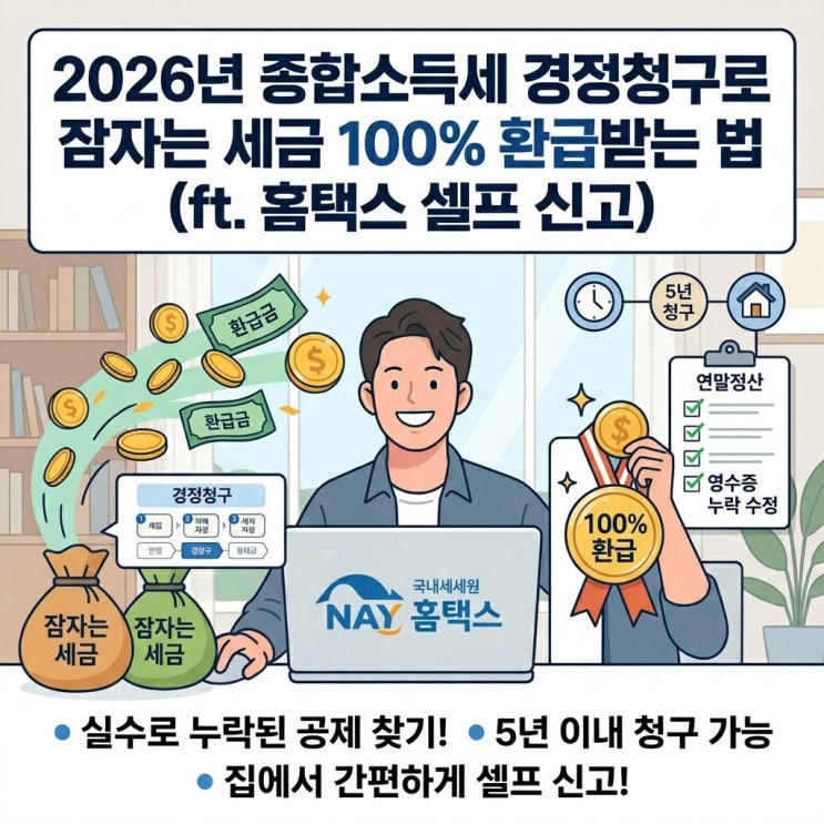  2026년 종합소득세 경정청구로 잠자는 세금 100% 환급받는 법 (ft. 홈택스 셀프 신고)