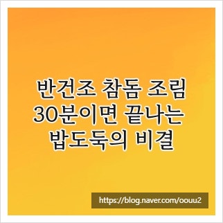 반건조 참돔 조림, 30분이면 끝나는 밥도둑의 비결