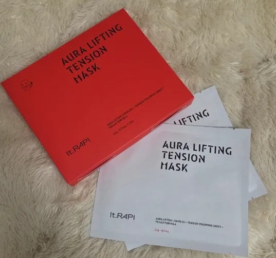 홈케어루틴 리프팅 마스크팩 밀착 커버 쿠션 잇라피 아우라팩