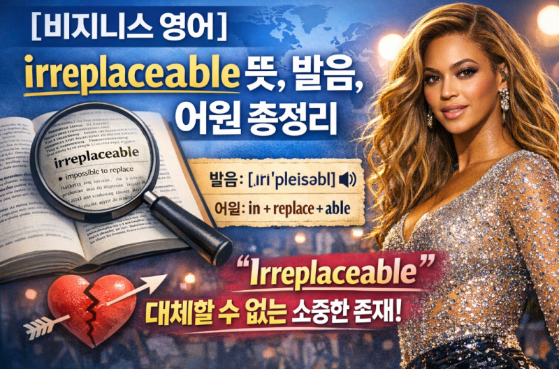 [비지니스 영어] irreplaceable 뜻, 발음, 어원 총정리 (비욘세 노래 Irreplaceable 의미까지)