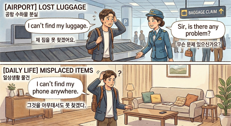  [공항] 패턴#5 수하물 찾기: "I can't find ~" ~을 못찾겠어요.
