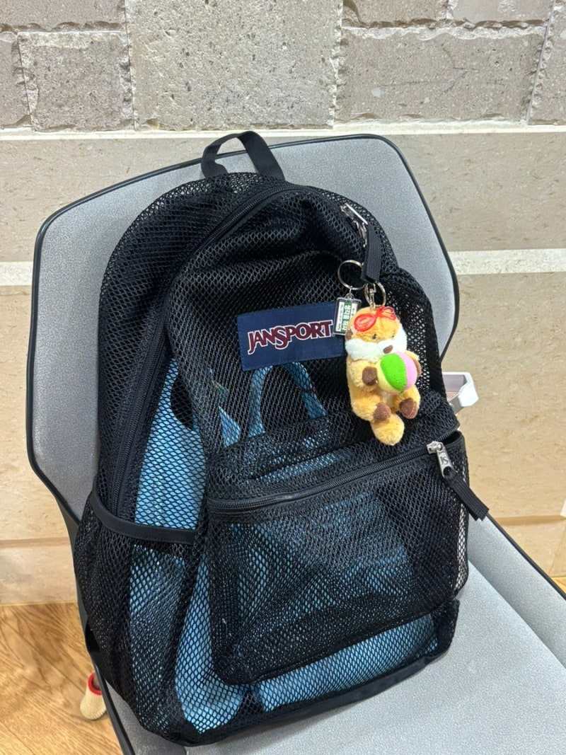 [잔스포츠 메쉬백] 롱핀까지 들어가는 수영가방 추천, 오리발까지 들어가고 등이 안 젖는 실....