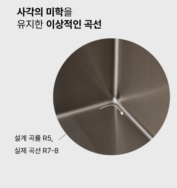 벨라고 ESQL858 하이브리드 엠보 패턴과 모서리 곡률