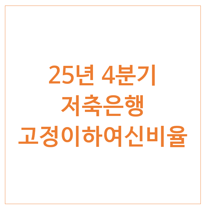  25년 4분기 저축은행 고정이하여신비율