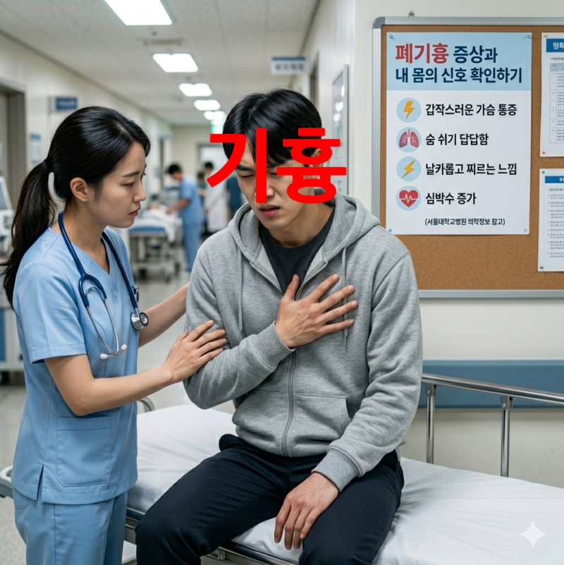 폐기흉 증상 원인 기흉 군대 비행기 치료 수술