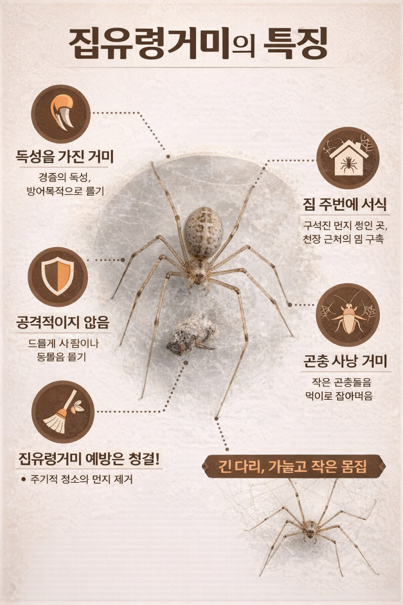 아파트에서 거미가 나온다? 아파트거미! 집유령거미 다리가 얇고 긴 실거미 퇴치방법! 울산....