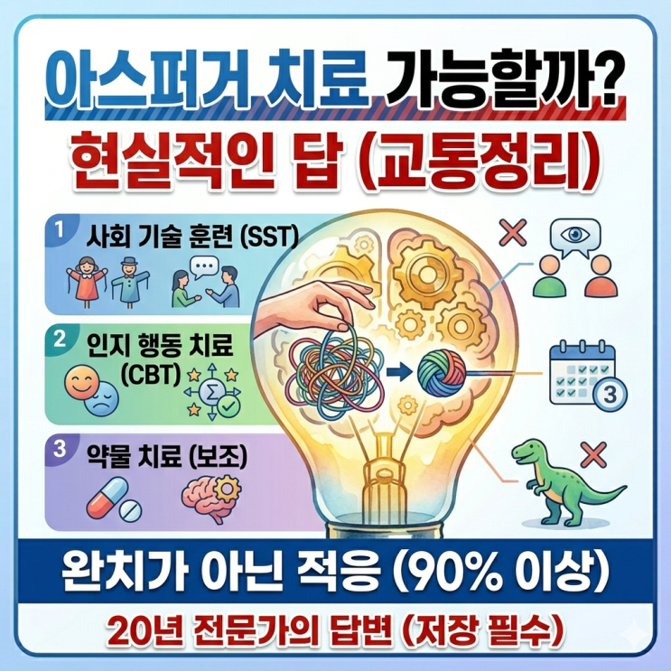  아스퍼거 증후군 치료 가능할까? (현실적인 답)