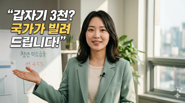  [2026 민생금융] 급전 필요한 청년·자영업자 주목! 연 4.5% ‘미소금융’ 신상품 3종 총정리