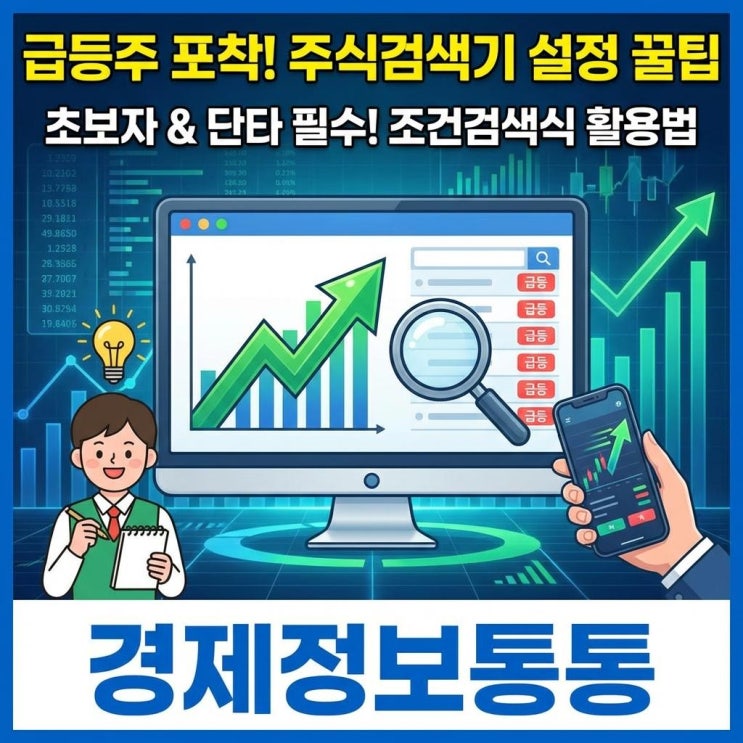  급등주 포착하는 주식검색기 설정 방법 및 단타 매매 조건검색식 활용 꿀팁