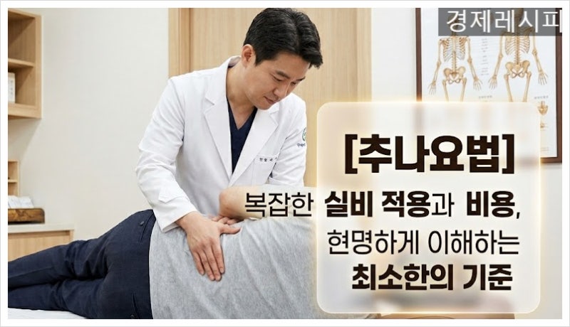 추나요법, 복잡한 실비 적용과 비용, 현명하게 이해하는 최소한의 기준
