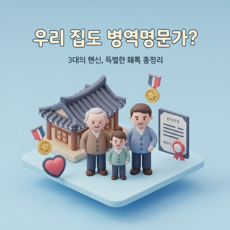 [병역명문가] 3대가 바친 헌신, 우리 집도 대상일까? (모르면 못 받는 혜택 총정리)