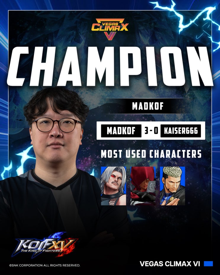  동네형 madkof 이광노 선수 VegasClimaxVI 킹오파 15 대회 우승