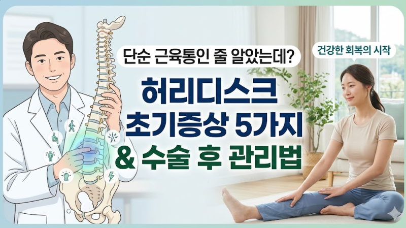 단순 근육통인 줄 알았는데? 절대 방치하면 안 되는 허리디스크 초기증상 5가지 & 수술 후 관....