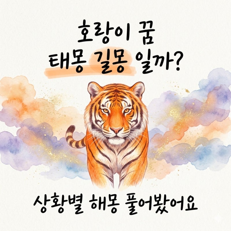 호랑이 꿈 태몽 길몽일까? 상황별 해몽 풀어봤어요