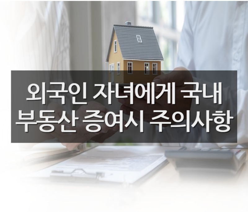 외국인 자녀에게 국내 부동산 증여 시 주의 사항