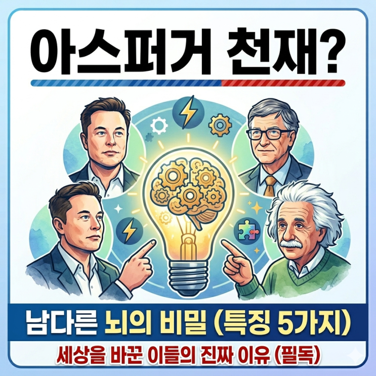  아스퍼거 천재 특징 (왜 뛰어난 사람이 많을까?)