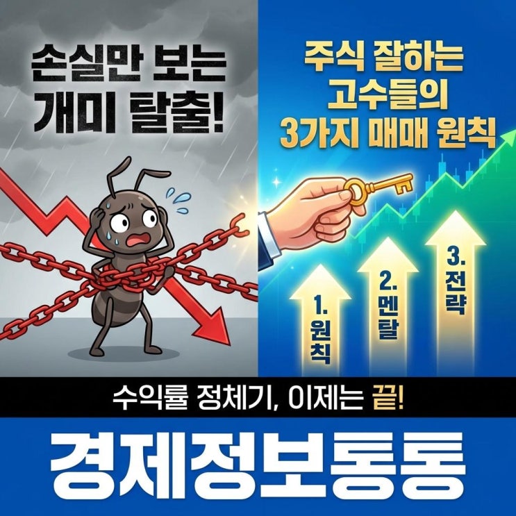  수익률 정체기 극복! 손실만 보는 개미 탈출을 위한 주식잘하는법, 고수들의 3가지 매매 원칙