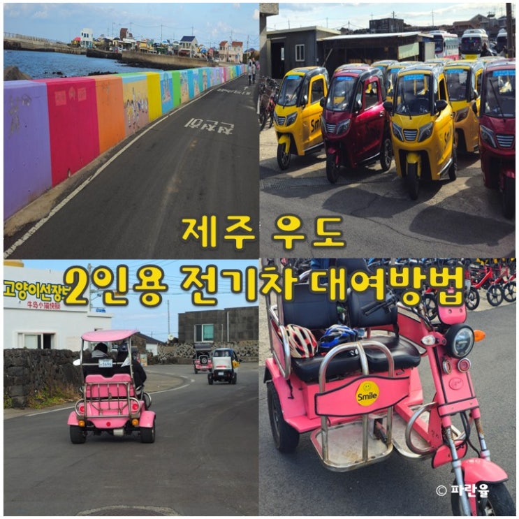  제주도 우도 전기차 2인 대여 방법 면허증 이용 후기