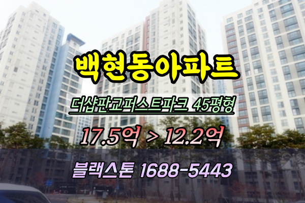  판교 백현동아파트 경매 더샵판교퍼스트파크 45평 매매가치