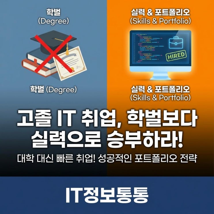  고졸취업 IT 현실과 전략: 학벌보다 실력으로 승부하는 포트폴리오 준비법
