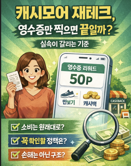  캐시모어 재테크, 영수증만 찍으면 끝일까 실속이 갈리는 기준