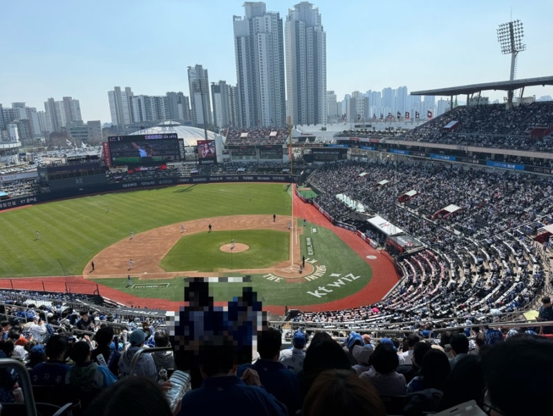 [수원 KT 위즈파크] vs 삼성 라이온즈 KBO 야구 직관 원정 후기 (417구역 15열 시야, 주차꿀팁, 주....