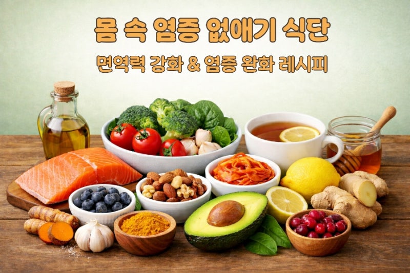 몸 속 염증 없애기 식단: 면역력 강화 & 염증 완화 레시피!!