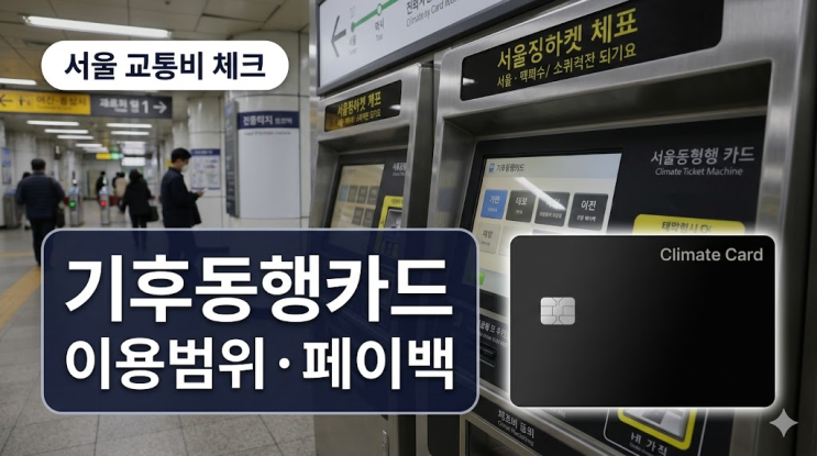  기후동행카드, 3만원 페이백 전에 놓치기 쉬운 이용범위와 할인기준