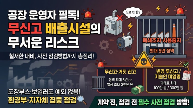  배출시설 신고 없이 운영하면 어떤 문제가 생길까｜점검 전에 꼭 알아야 할 리스크