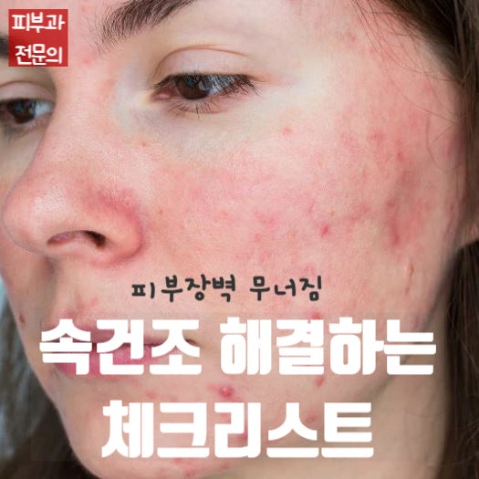  속건조가 심하고 피부장벽이 무너졌을 때 확인해야 할 체크리스트 (악화인자,클렌저,보습제,시술)