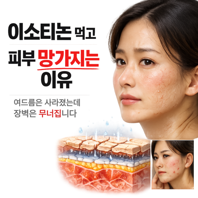 이소티논 장기 복용자가 겪는 피부 장벽 붕괴, 어떻게 막을 것인가?