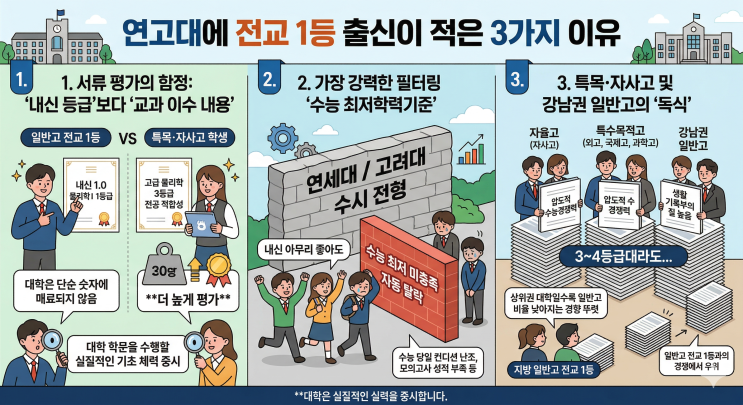  "전교 1등도 안심 못 해!" 연고대 합격자 중 일반고 1등이 적은 진짜 이유