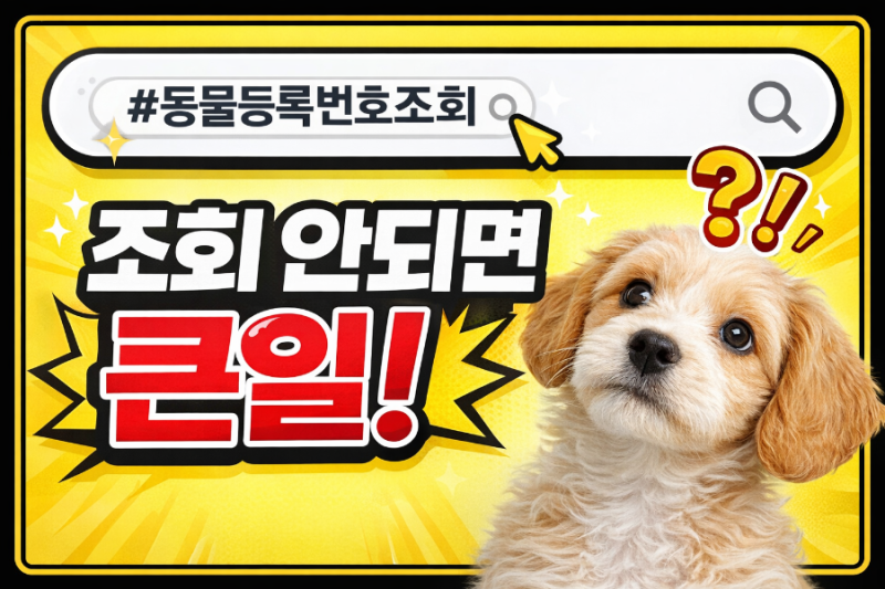 강아지 동물등록번호 조회 방법, 조회 안될때 해결까지