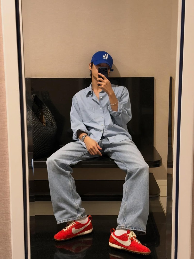 에이티즈 우영 인스타그램 볼캡, 모자 / @MLB 엠엘비