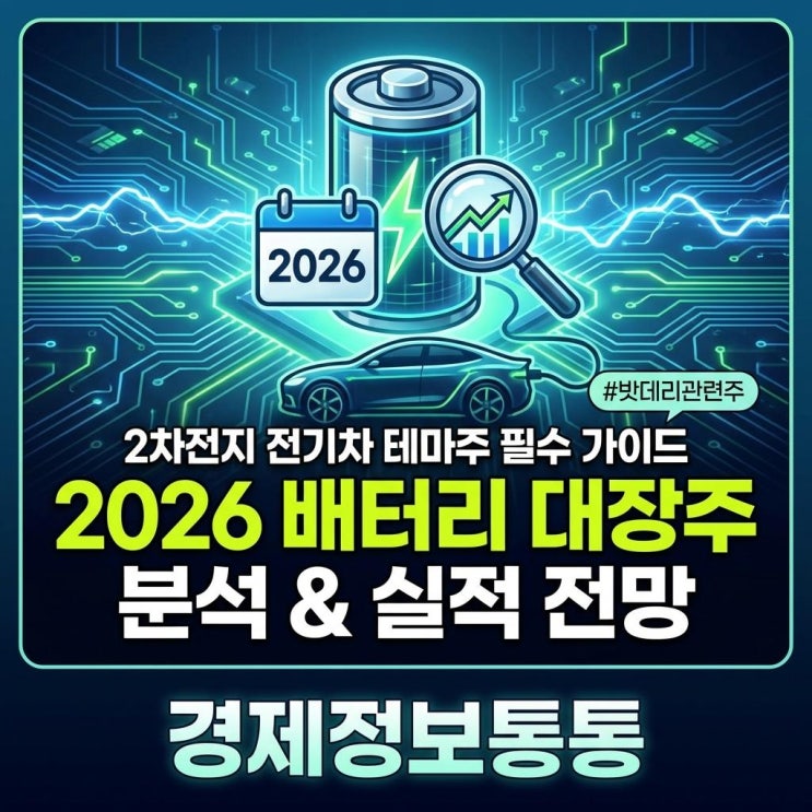  2026년 밧데리관련주 대장주 완벽 분석 및 2차전지 전기차 실적 전망 가이드