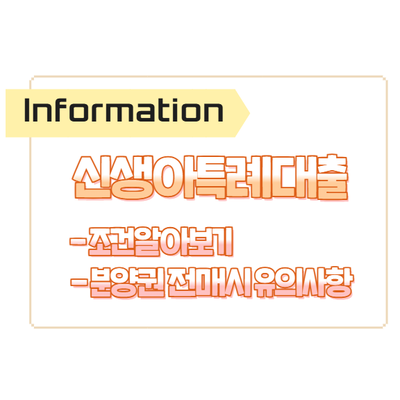 첫 내집마련 디딤돌신생아특례대출 조건 알아보기 (분양권 전매시 유의사항)